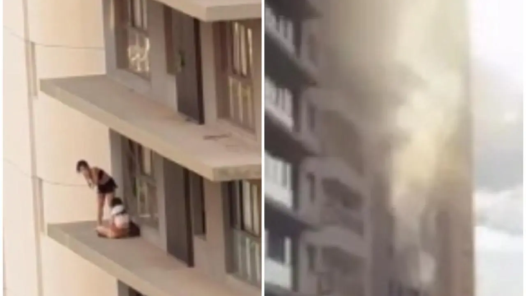 apartamento pega fogo no setor marista. foto: reprodução/tv anhanguera/redes sociais