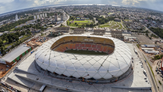 Vista aérea da Arena da Amazônia